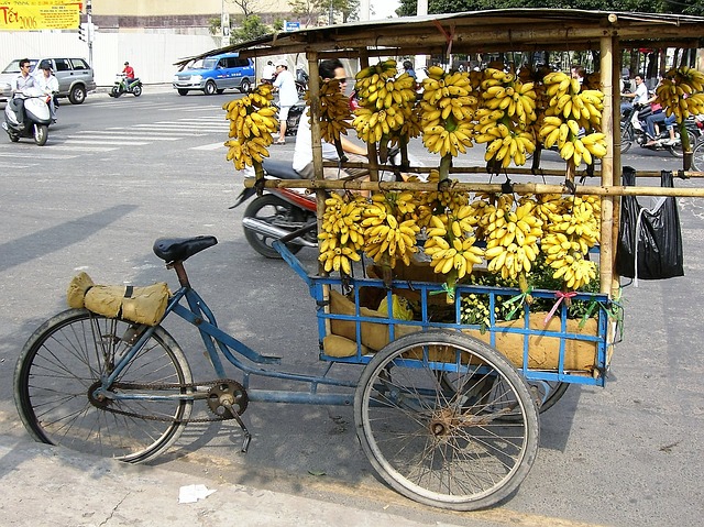 stánek s banány